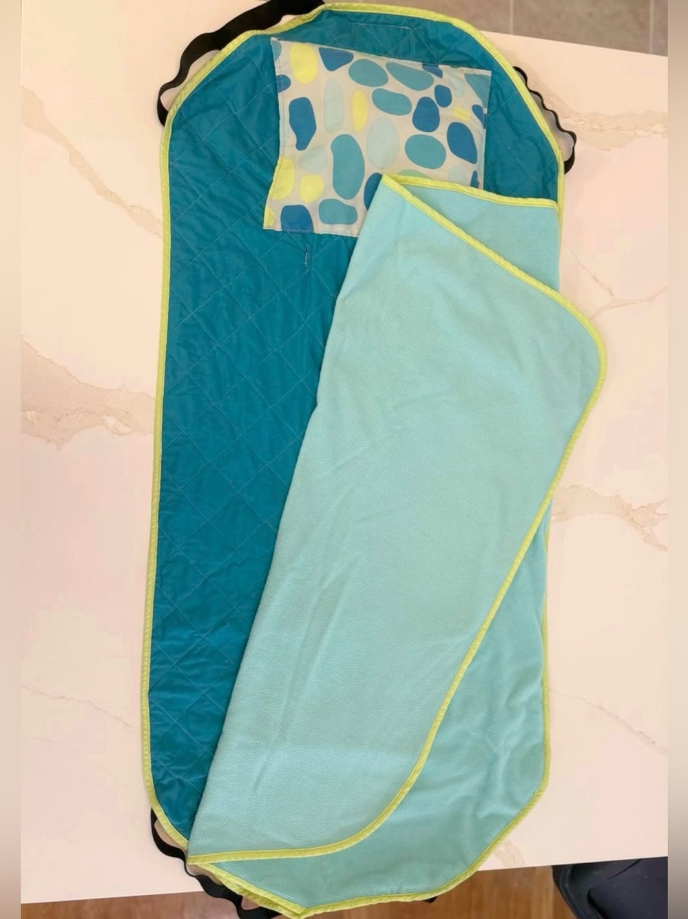 ECR4Kids Teal Preschool Nap Mat Companion with Blanket & Pillow